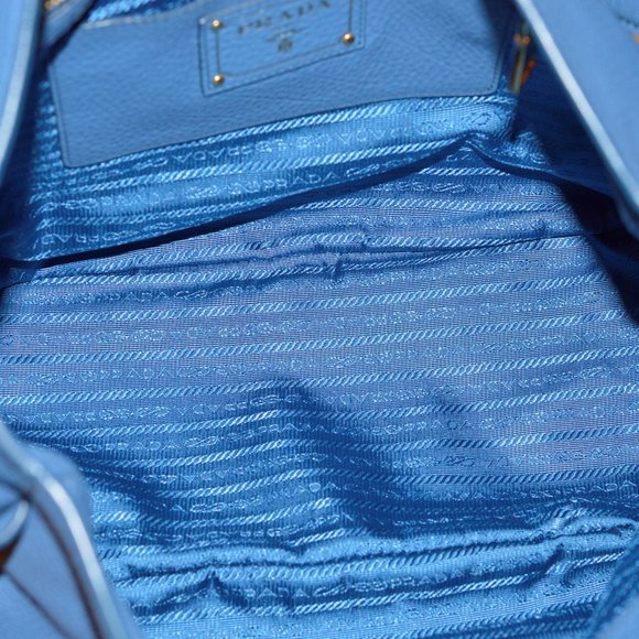 Prada Vitello Daino Cobalto Blue Leather Tote Shoulder Bag B4863M $1640 w Cards - Picture 12 of 15